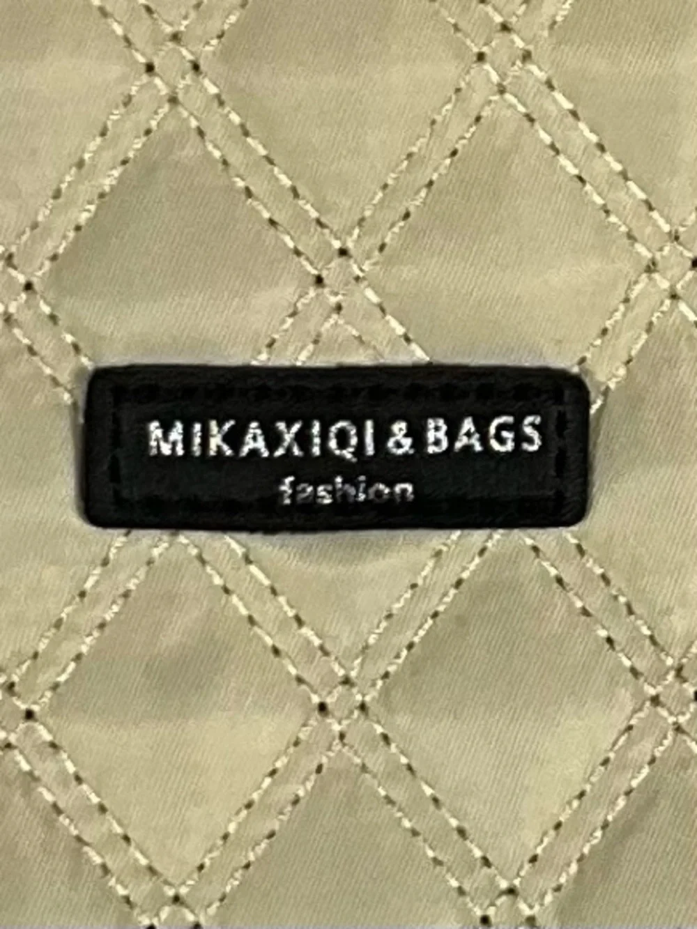 Mikaxiqi & Bags Quilted Cream Shoulder Tote with Chain-Strap Detail